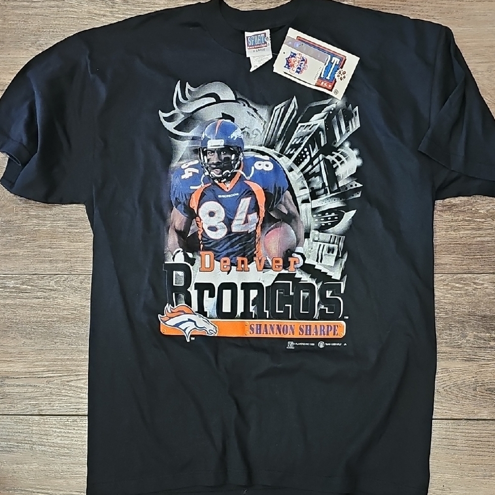 Black, Denver, Broncos, Graphic, T-Shirt, 90s, Football, Nfl, Casual, Men's,